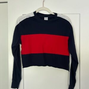 TNA red white and blue cropped top